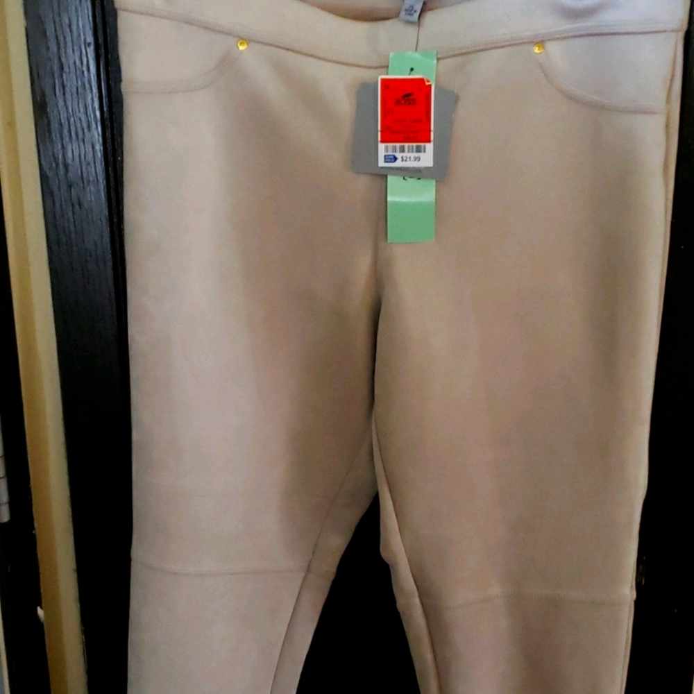 Beige pull on pants